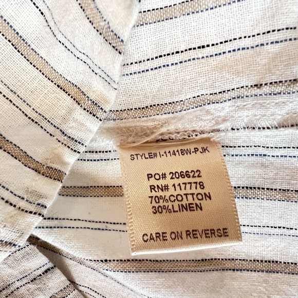 Lovestitch Striped Linen Blend Off The Shoulder Top Size Medium NWT - Picture 8 of 13